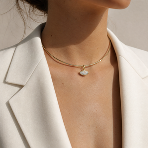 Moissanite Marquise Bezel Pendant Charm