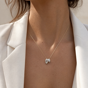 Lab Grown Diamond Double Marquise Bezel Necklace 14K - Adina Eden's Jewels