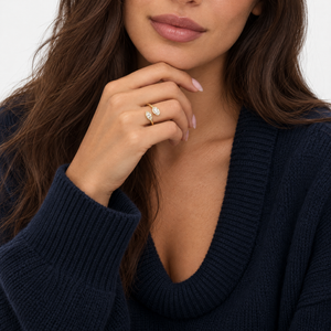 Lab Grown Diamond Marquise/Oval Toi Et Moi Open Ring 14K - Adina Eden's Jewels