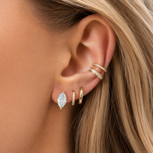 Lab Grown Diamond Marquise Stud Earring 14K - Adina Eden's Jewels