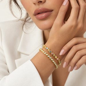 CZ Marquise Bezel Tennis Bracelet - Adina Eden's Jewels
