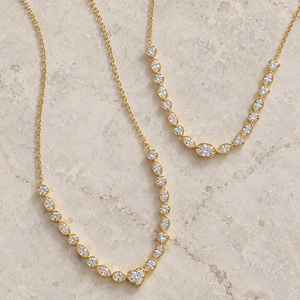 Lab Grown Diamond Marquise Center Bezel Station Necklace
