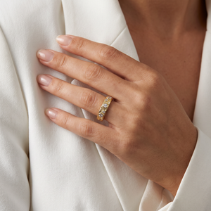 CZ Multi-Size Bezel Station Eternity Band - Adina Eden's Jewels