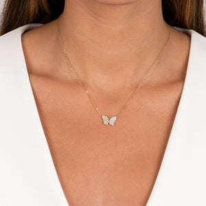  Mother Of Pearl Butterfly Necklace - Adina Eden's Jewels