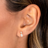  CZ Round X Marquise Bezel Stud Earring - Adina Eden's Jewels