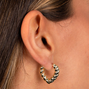  Solid Twisted V-Shape Huggie Earring - Adina Eden's Jewels