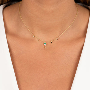  Colored Dangling CZ & Spikes Choker - Adina Eden's Jewels