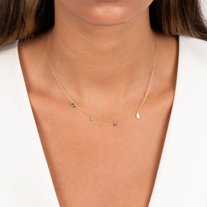  Dainty Dangling Charms Necklace - Adina Eden's Jewels