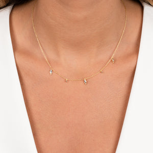  Dangling CZ Charms Bezel Necklace - Adina Eden's Jewels