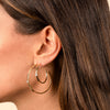  CZ Solitaire Open Hoop Earring - Adina Eden's Jewels