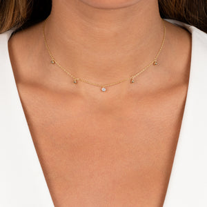  Mini Dangling CZ & Beaded Ball Choker - Adina Eden's Jewels