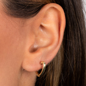  Solid Wide Open Heart Huggie Earring - Adina Eden's Jewels