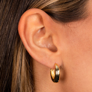  Solid Wide Graduated Hoop Earring - Adina Eden's Jewels