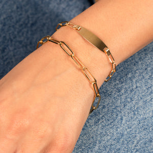  Large Paperclip Bracelet 14K - Adina Eden's Jewels