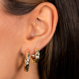  Solid Indented Chunky Hoop Earring - Adina Eden's Jewels