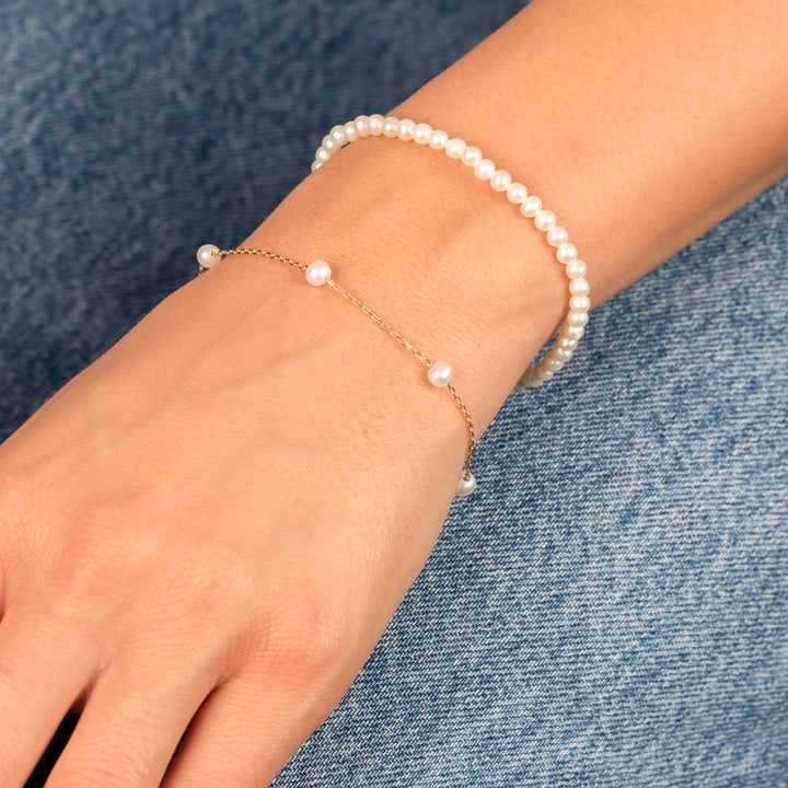  Petite Multi Pearl Bracelet 14K - Adina Eden's Jewels