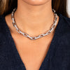  Pave/Solid Chunky Paperclip Necklace - Adina Eden's Jewels