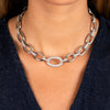  Pavé Statement Oval Shape Necklace - Adina Eden's Jewels