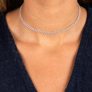  Baby Pavé Cuban Link Choker - Adina Eden's Jewels