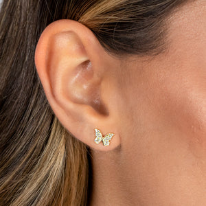  CZ Pave Butterfly Stud Earring - Adina Eden's Jewels