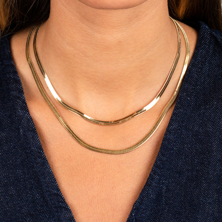  Herringbone Chain Necklace - Adina Eden's Jewels