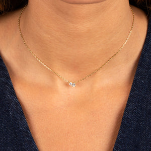  Solitaire X Pear CZ Necklace - Adina Eden's Jewels