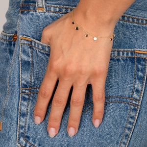  Dainty Dangling Solid Discs Bracelet - Adina Eden's Jewels