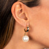  Dangling Chunky Pearl Huggie Earring - Adina Eden's Jewels