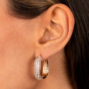  Pave Square Shape Hoop Earring - Adina Eden's Jewels