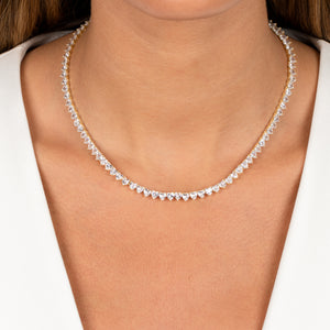  Heart Tennis Necklace - Adina Eden's Jewels