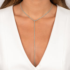  Colored Tennis Lariat Necklace - Adina Eden's Jewels