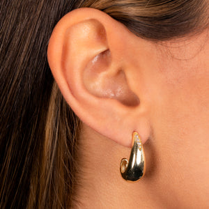  Pave Accented Graduated Hoop Earring - Adina Eden's Jewels