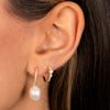  Pavé Open Pearl Hoop Earring - Adina Eden's Jewels