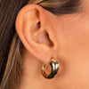  Solid Bubble Elongated Hoop Earring - Adina Eden's Jewels