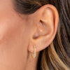  CZ Bezel U Shape Stud Earring - Adina Eden's Jewels