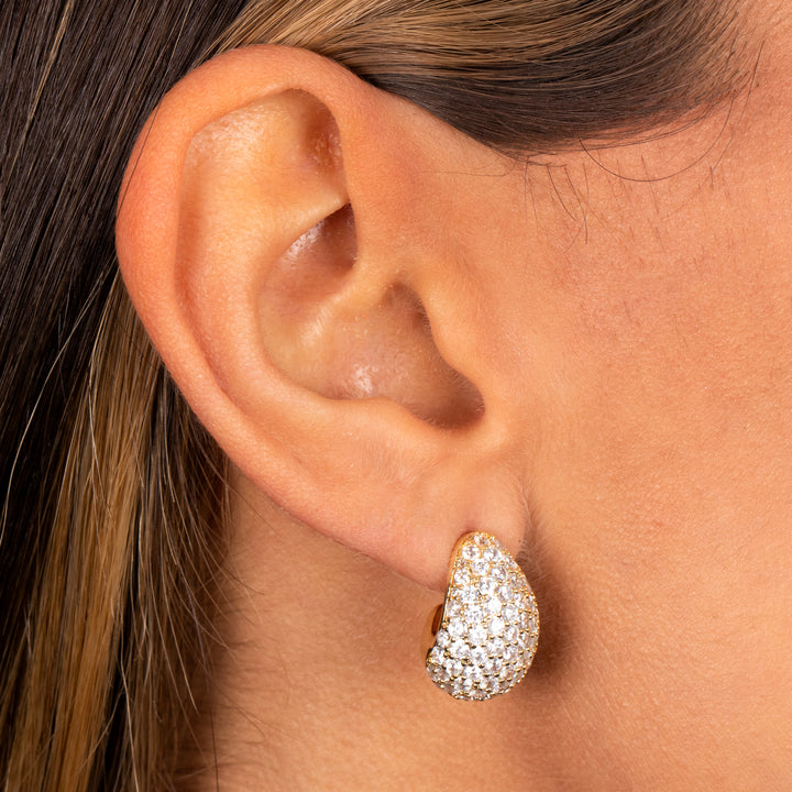  Pave Graduated Teardrop Stud Earring - Adina Eden's Jewels