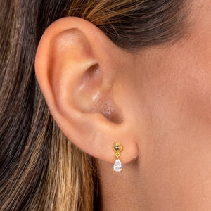  Dangling CZ Teardrop Stud Earring - Adina Eden's Jewels