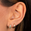  Diamond Pave/Solid Dome Huggie Earring 14K - Adina Eden's Jewels