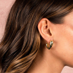  Curved Graduated V Shape Hoop Earring - Adina Eden's Jewels