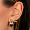  Solid Puffy Teardrop Curved Stud Earring 14K - Adina Eden's Jewels