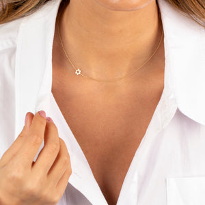  Solid Sideways Star of David Necklace 14K - Adina Eden's Jewels