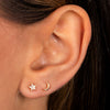  Diamond Pave/Solid Star & Moon Stud Earring 14K - Adina Eden's Jewels
