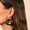 Gold Solid Open Drop Stud Earring - Adina Eden's Jewels