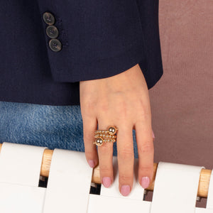  Beaded Ball Double Looped Ring - Adina Eden's Jewels