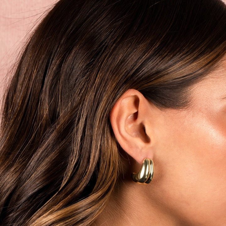  Double Graduated Chunky Stud Earring - Adina Eden's Jewels