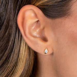  CZ/Solid Stud Earring - Adina Eden's Jewels