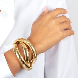  Chunky Triple Intertwined Snake Bracelet - Adina Eden's Jewels