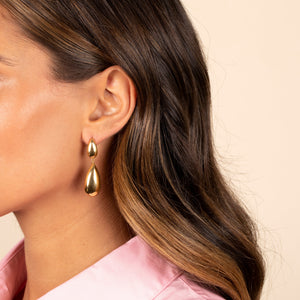  Solid Double Teardrop Stud Earring - Adina Eden's Jewels