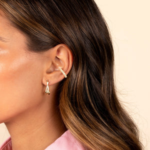  Solid/Pave X Open Stud Earring - Adina Eden's Jewels