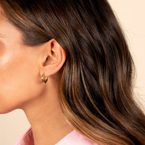  Solid V Shape Graduated Huggie Earring - Adina Eden's Jewels